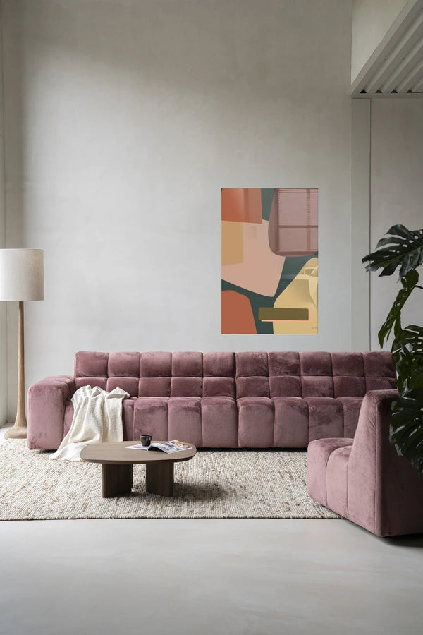 Maleri med store geometriske flater. Multifarget. Kunsttrykk på syrefritt papir, lerret og glass. 