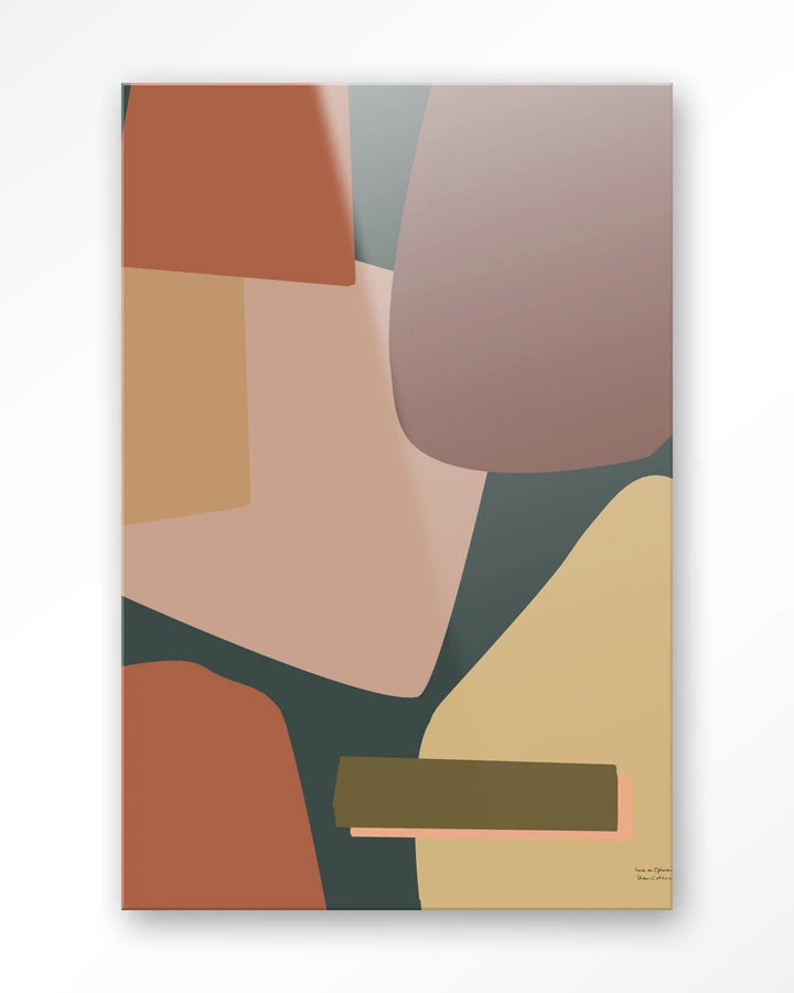 Maleri med store geometriske flater. Multifarget. Kunsttrykk på syrefritt papir, lerret og glass. 