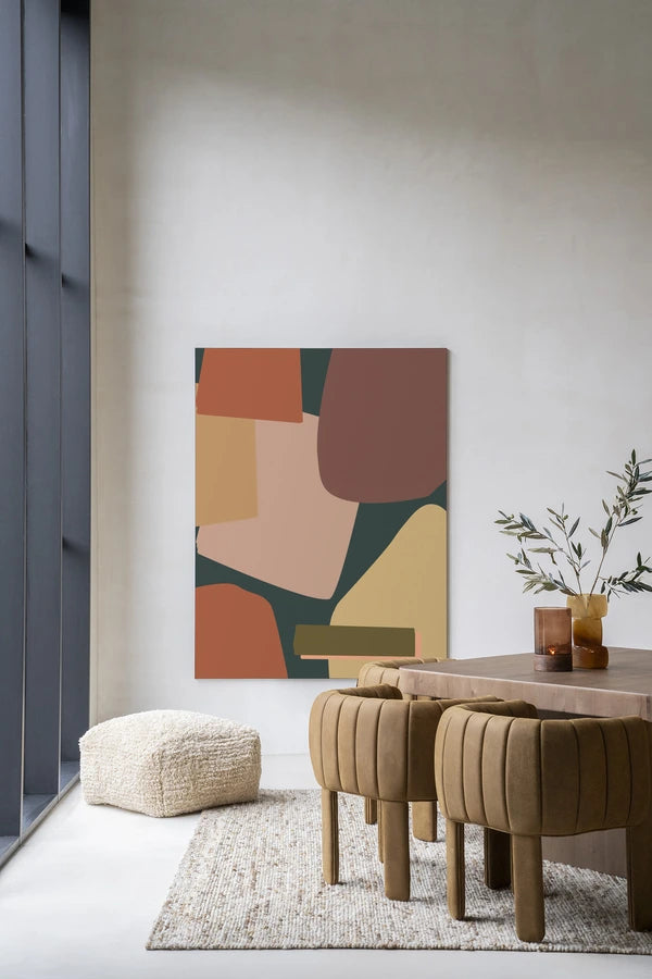 Maleri med store geometriske flater. Multifarget. Kunsttrykk på syrefritt papir, lerret og glass. 