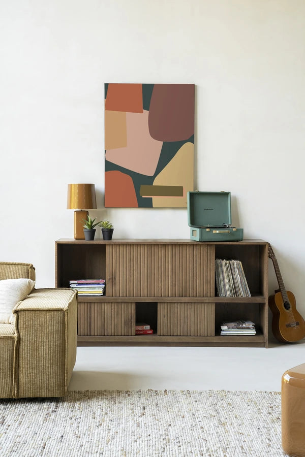 Maleri med store geometriske flater. Multifarget. Kunsttrykk på syrefritt papir, lerret og glass. 