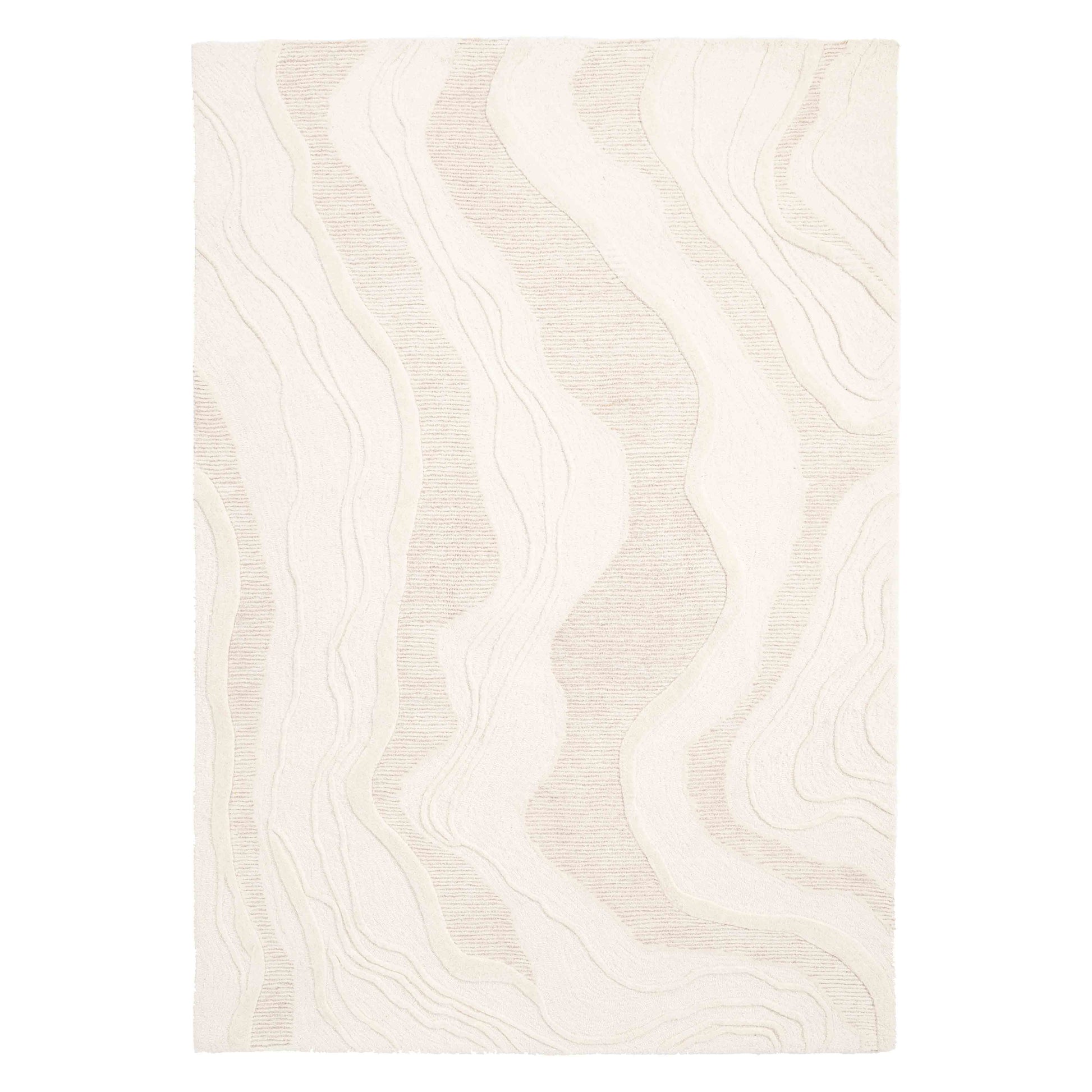 Kremhvit gulvteppe i ull