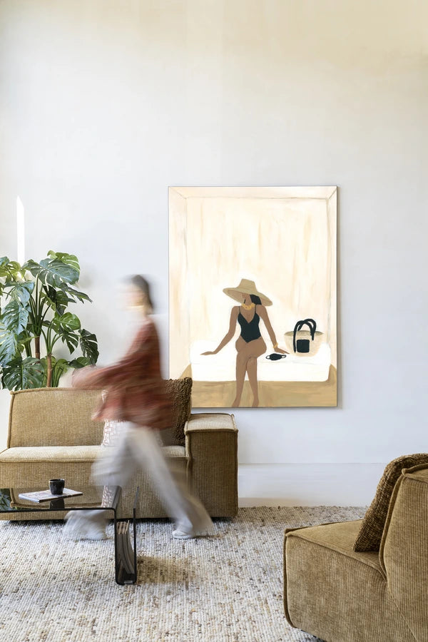 Kunsttrykk på syrefritt papir. Bildemotiv i sandfarger, beige jordtoner.