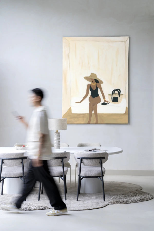 Kunsttrykk på syrefritt papir. Bildemotiv i sandfarger, beige jordtoner.