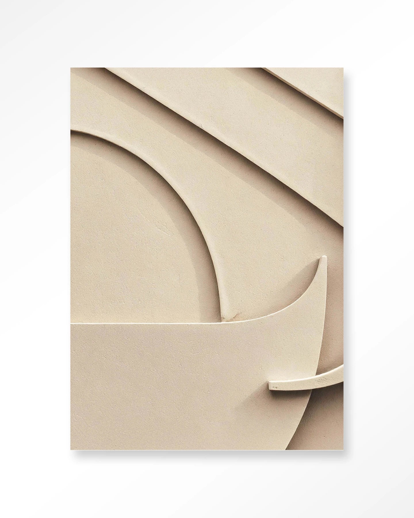 Kunsttrykk på syrefritt papir. Beige farger og gemometriske former.