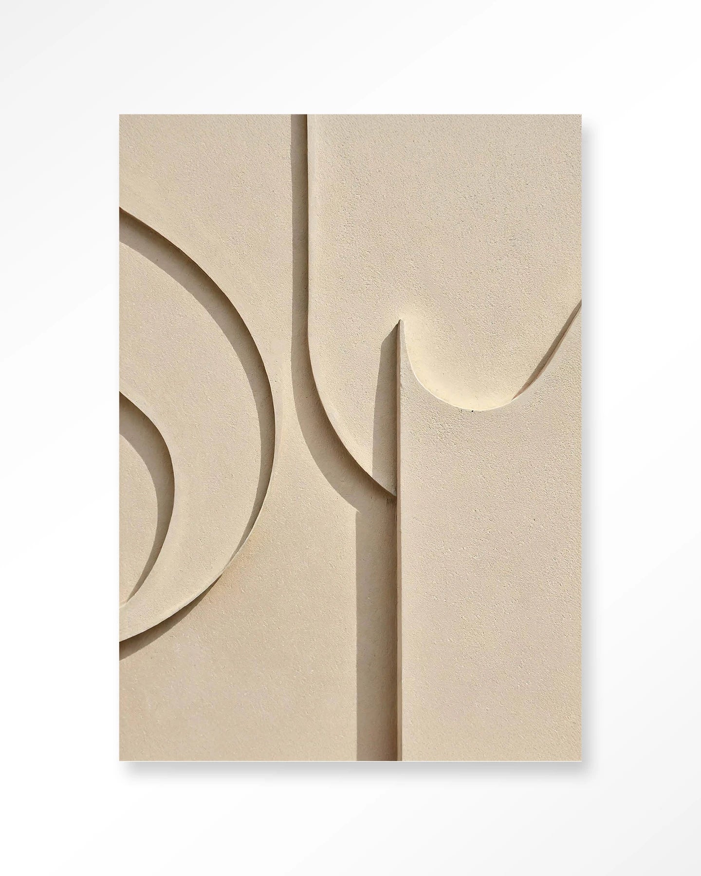 Kunsttrykk på syrefritt papir. Beige farger og gemometriske former.