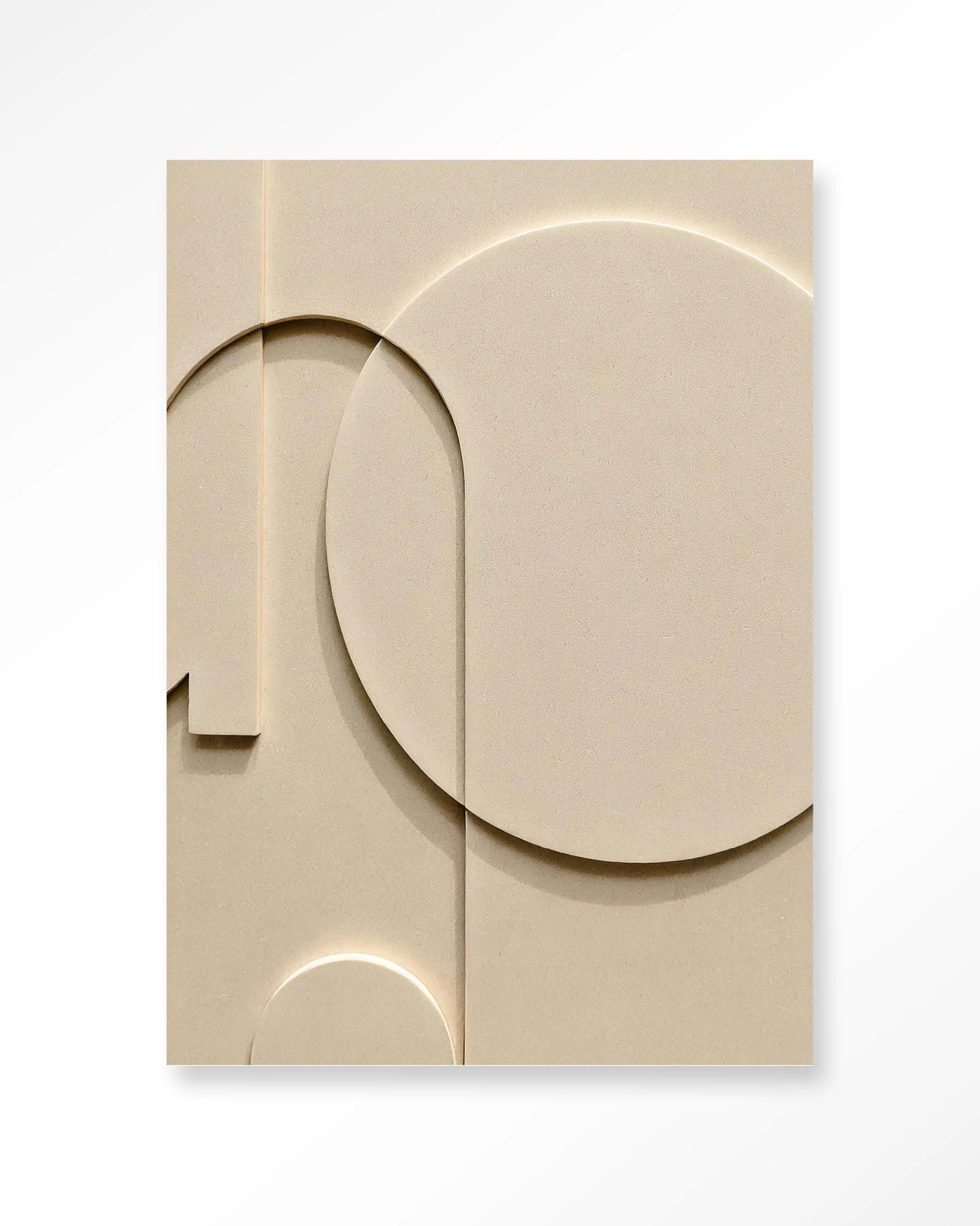 Kunsttrykk på syrefritt papir. Beige farger og gemometriske former.