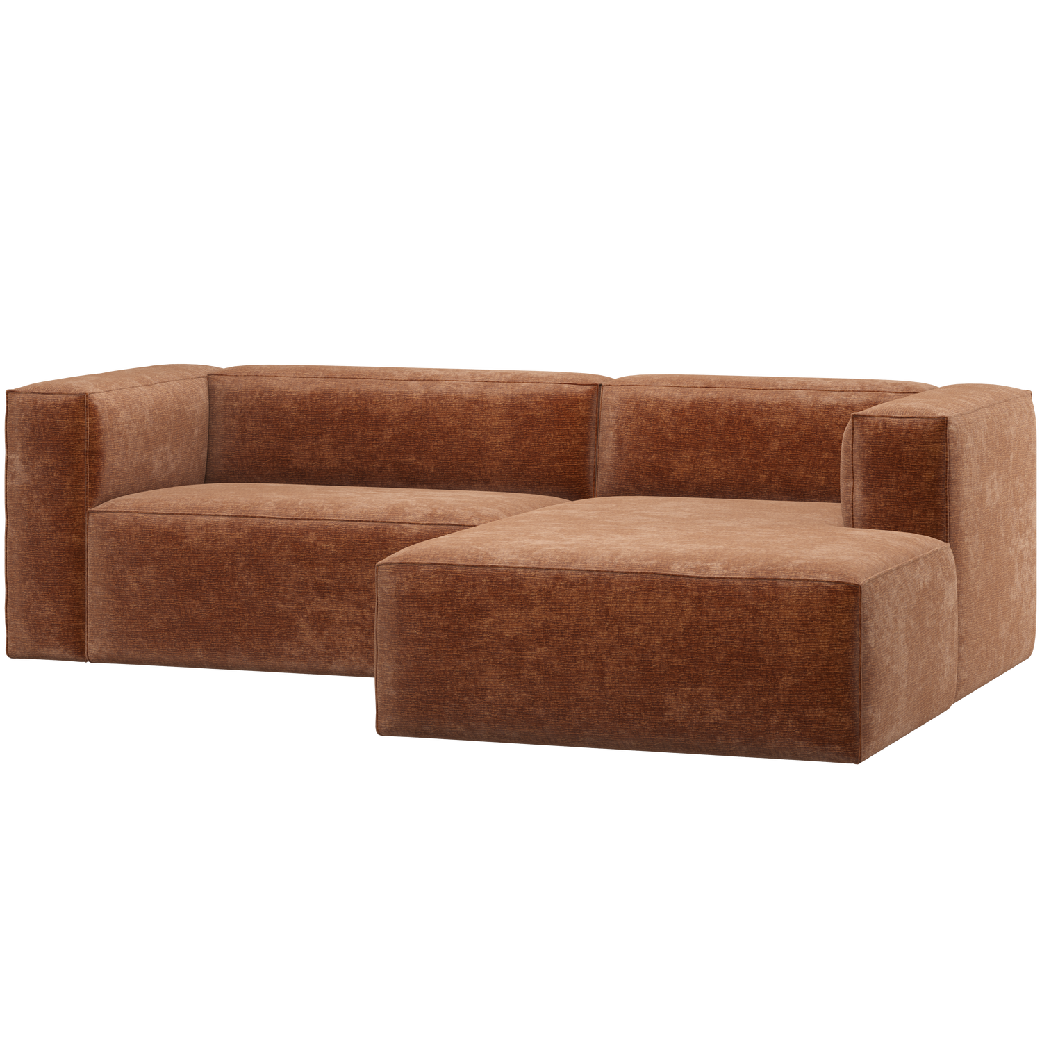 Bean Chaise Longue Sofa, Høyre - Chenille Velvet Terra