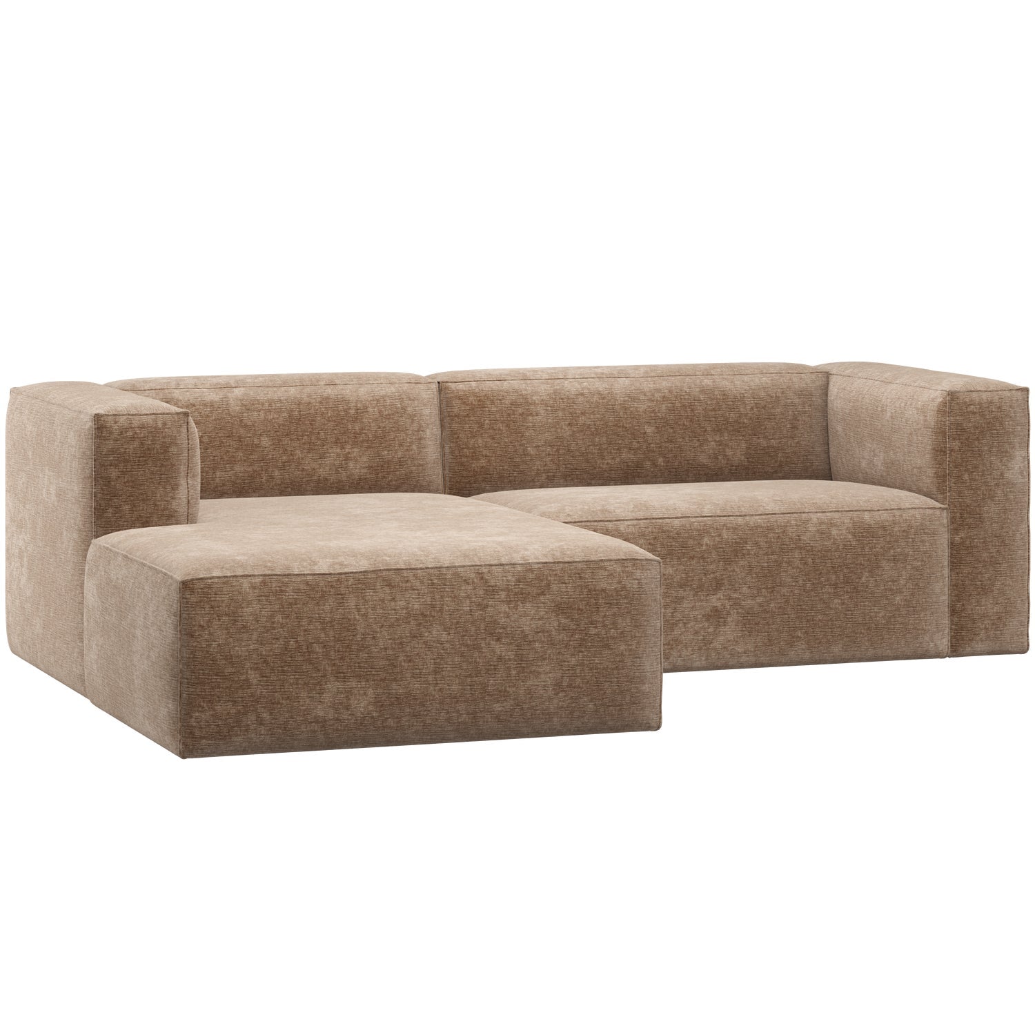 Bean Chaise Longue Sofa, Venstre - Chenille Velvet Taupe