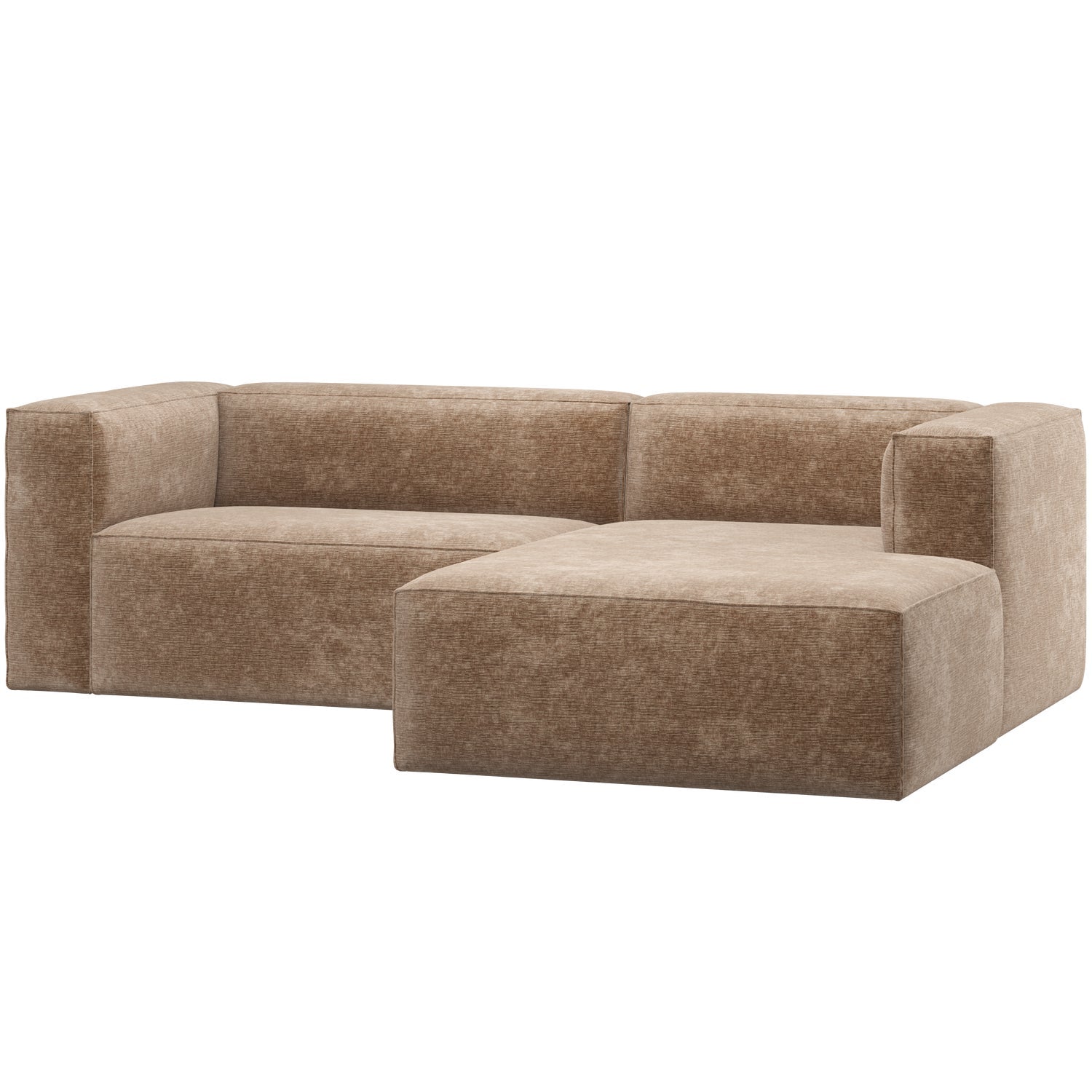 Bean Chaise Longue Sofa, Høyre - Chenille Velvet Taupe