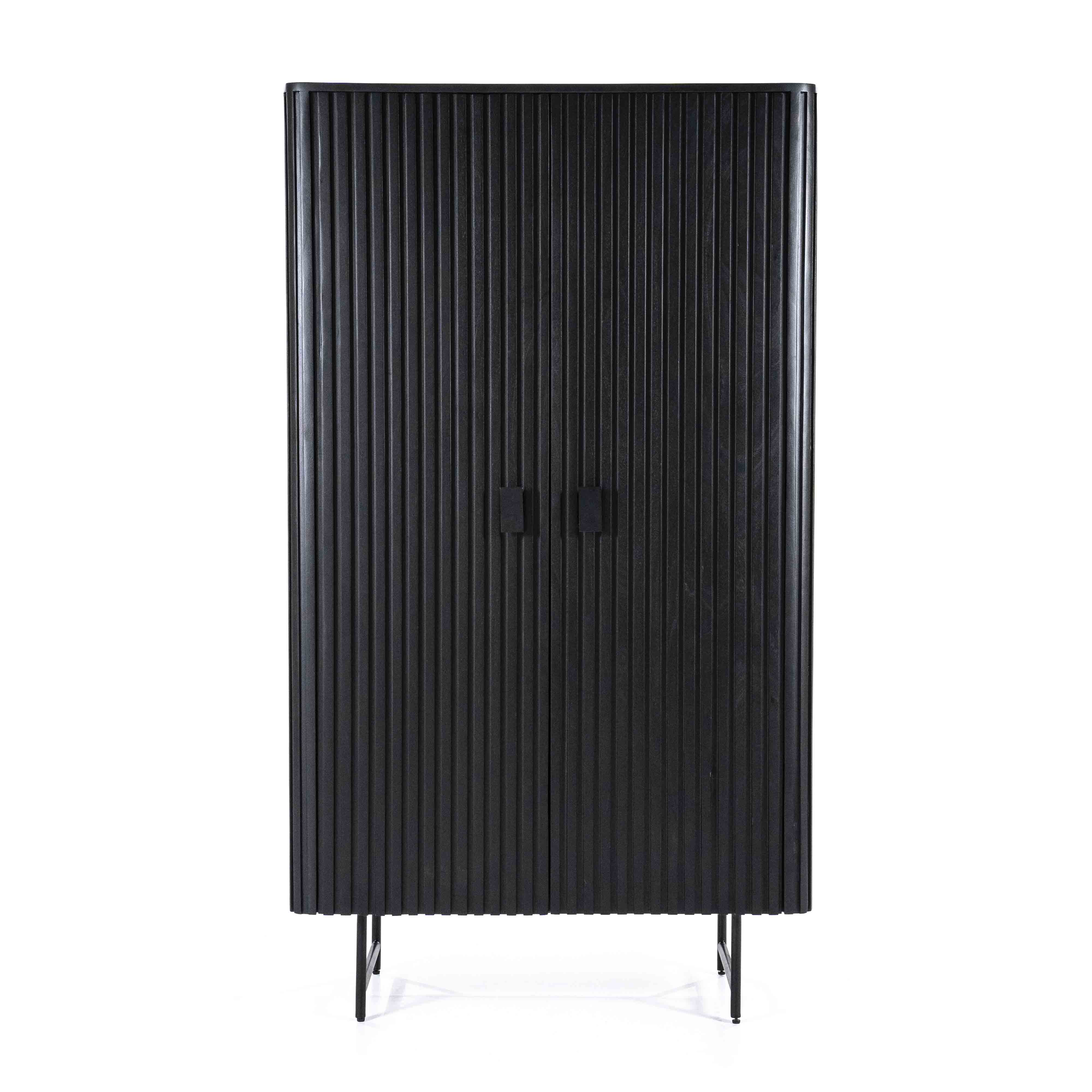 Remi skap i svart mangotre og metallben.