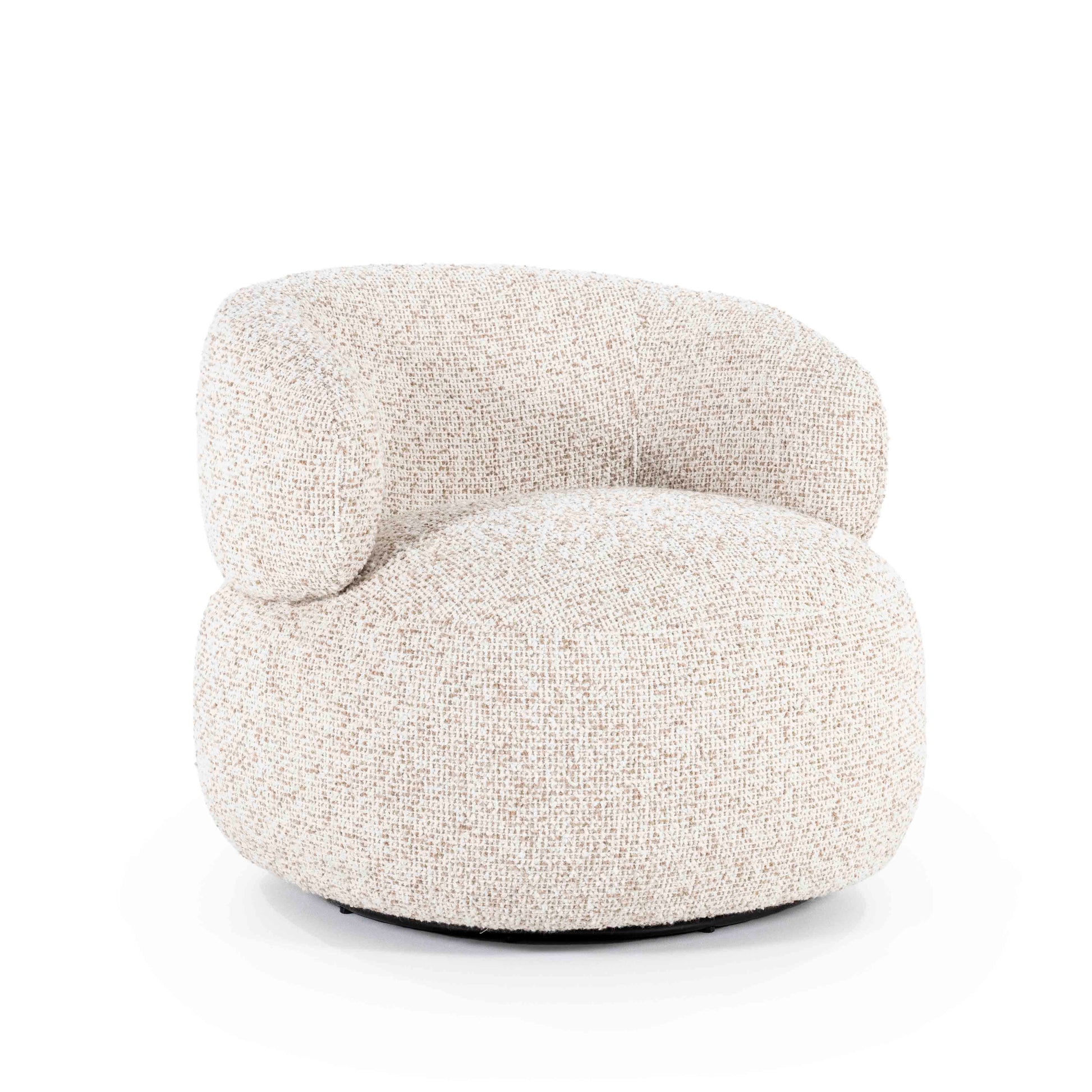 Maeve Loungestol, Beige Maywood. Myk, rund lenestol. Lounge chair
