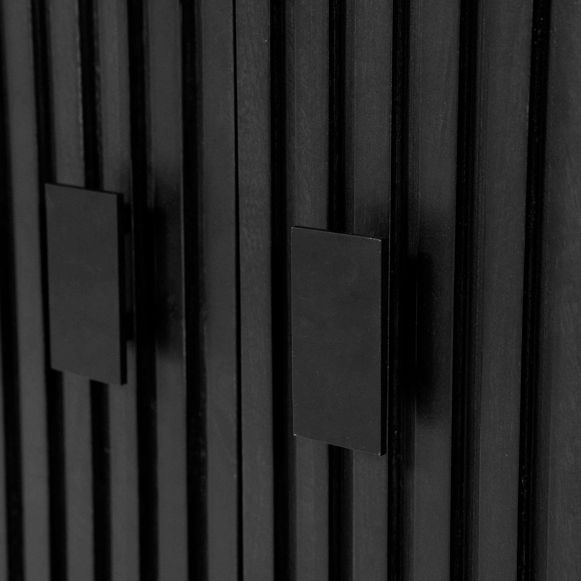 Remi Bokhylle. Svart mangotre. Bokhylle med dører. 