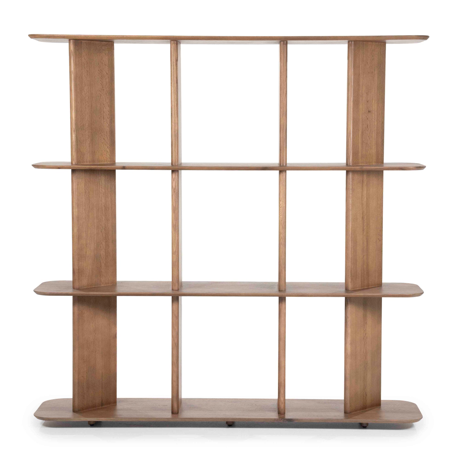 Ty bokhylle, mørk eik.