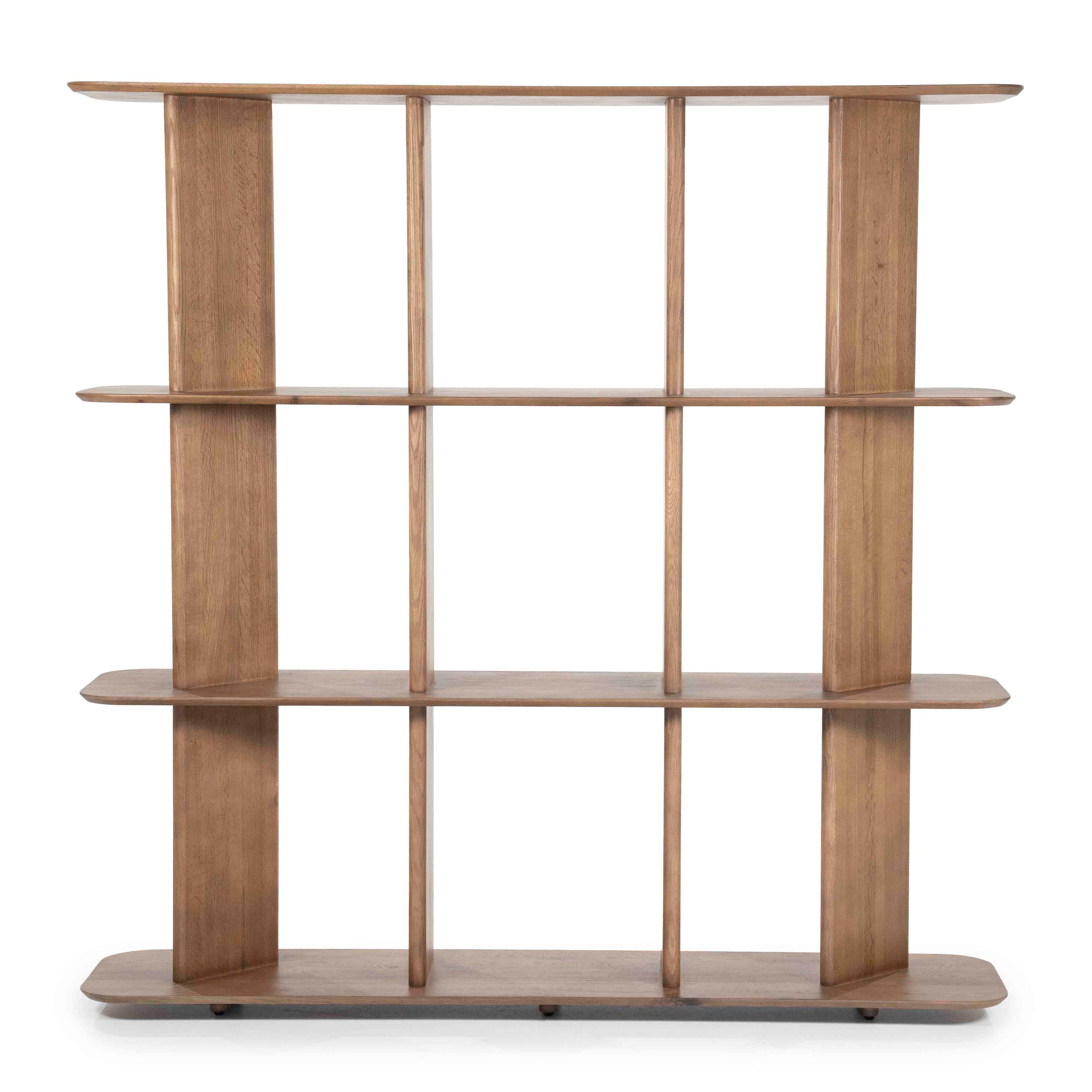 Ty bokhylle, mørk eik.