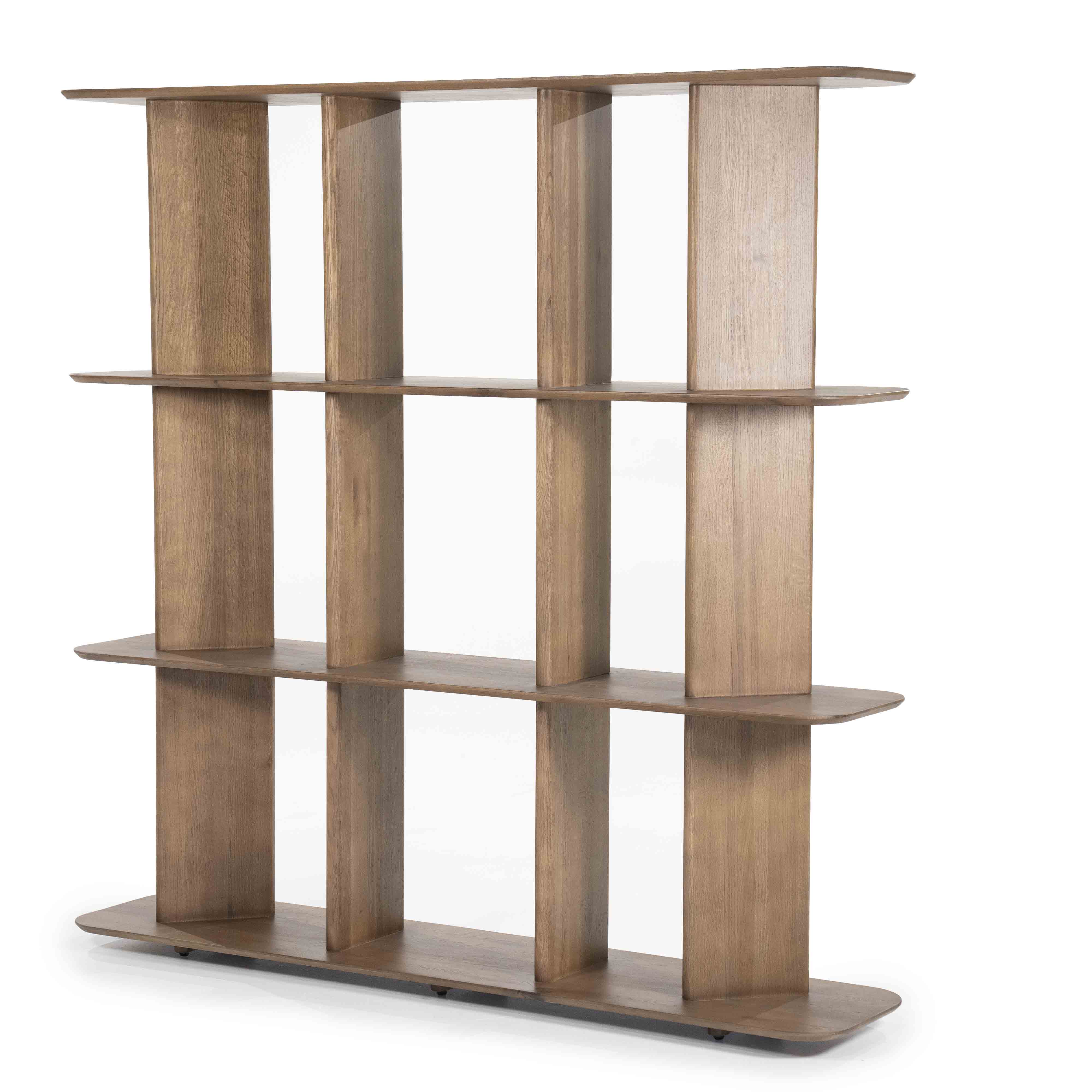 Ty bokhylle, mørk eik.