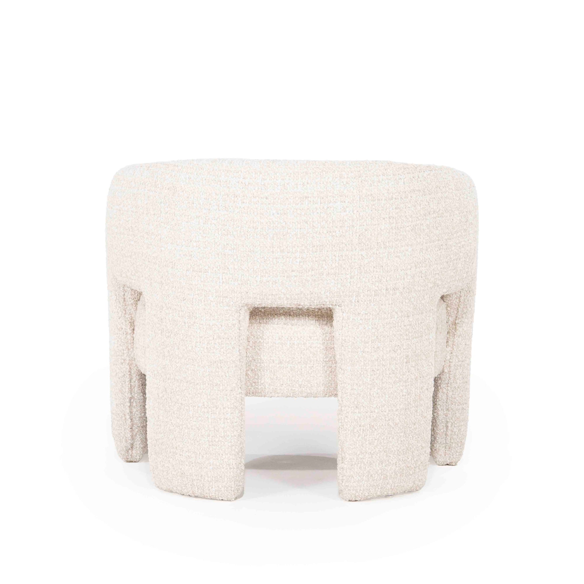 Lenestol i kremfarget bouclé