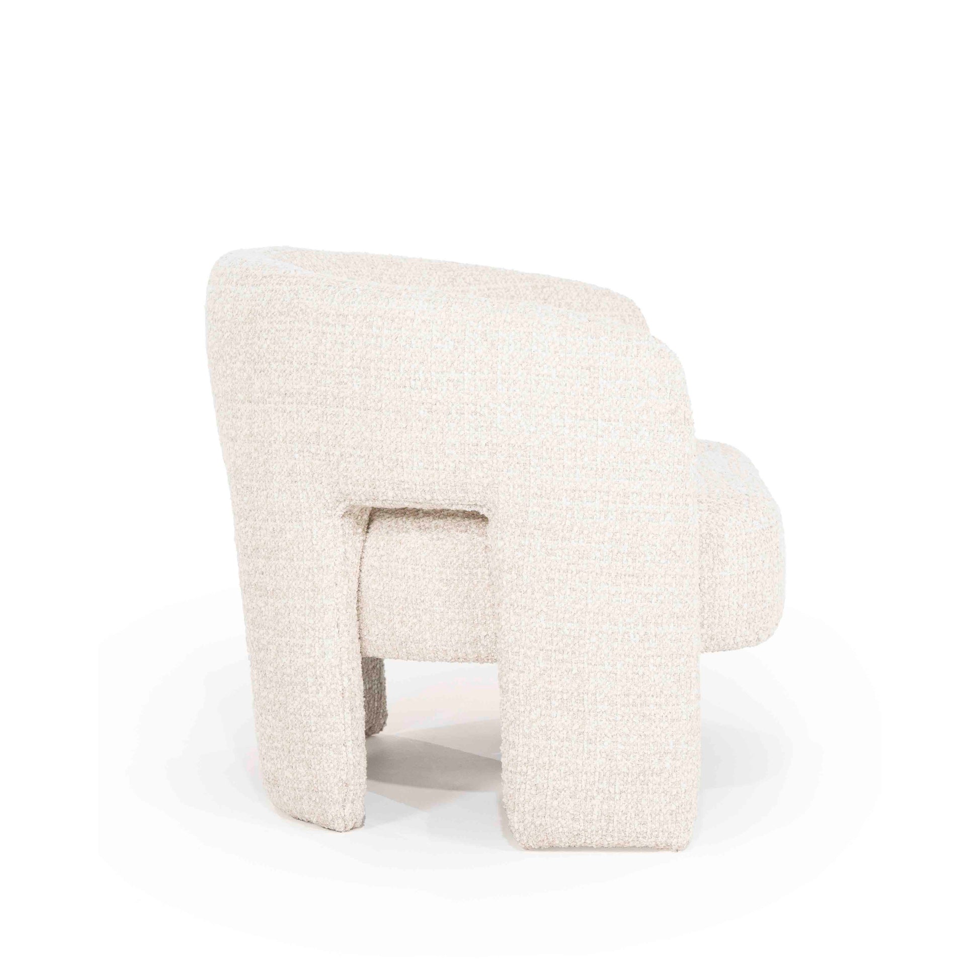 Lenestol i kremfarget bouclé