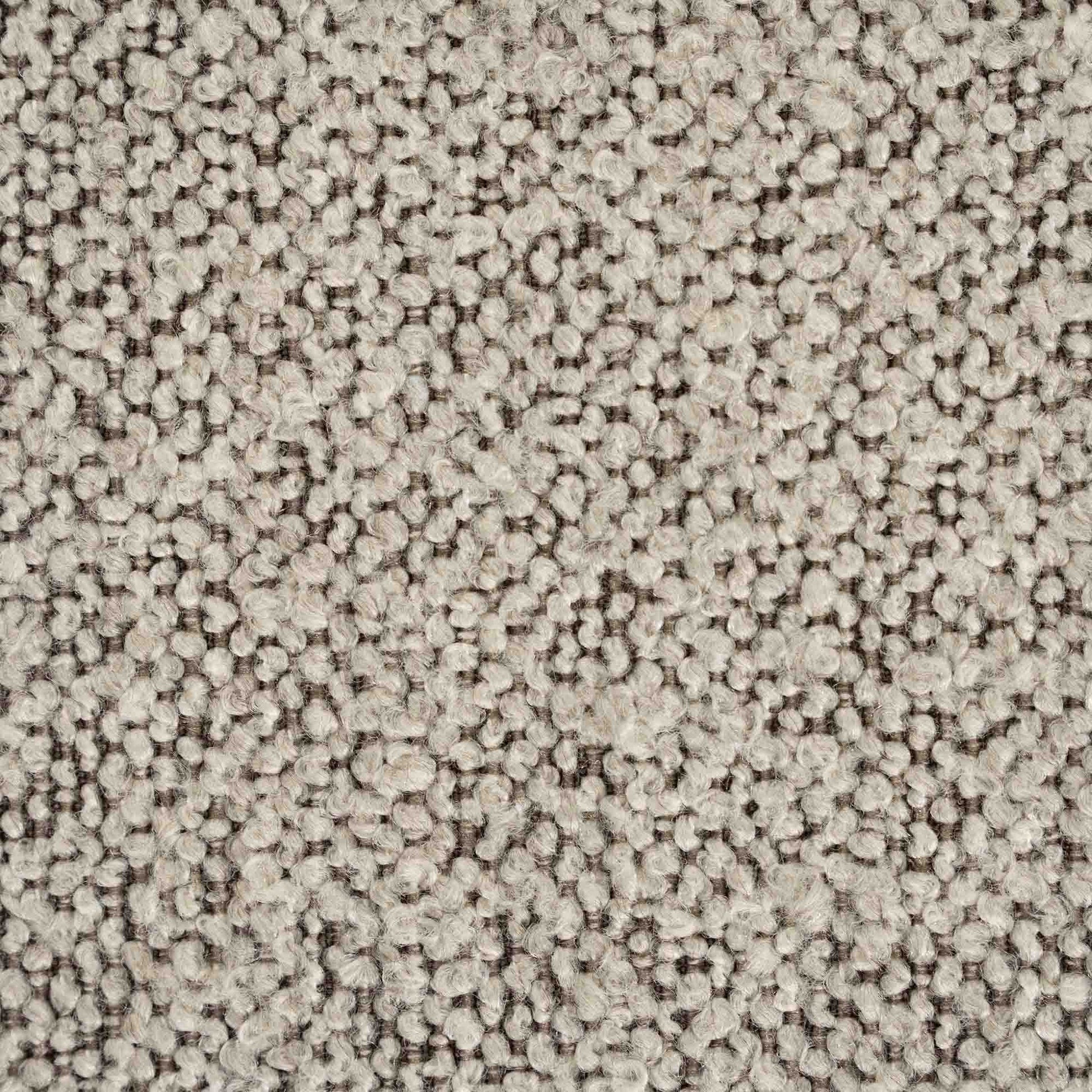 Puff med gbeige- og gråmelert stoff og furusokkel