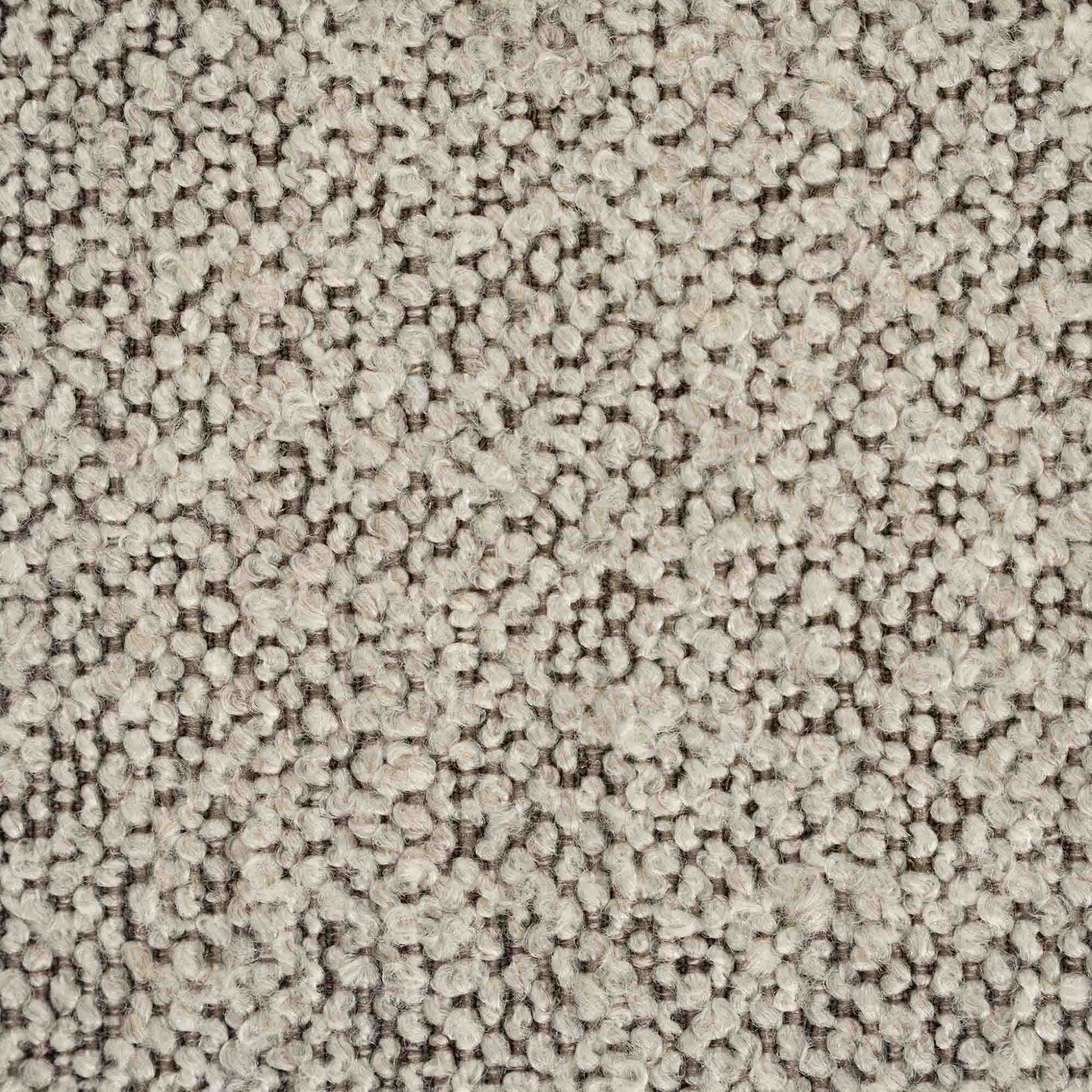 Puff med gbeige- og gråmelert stoff og furusokkel