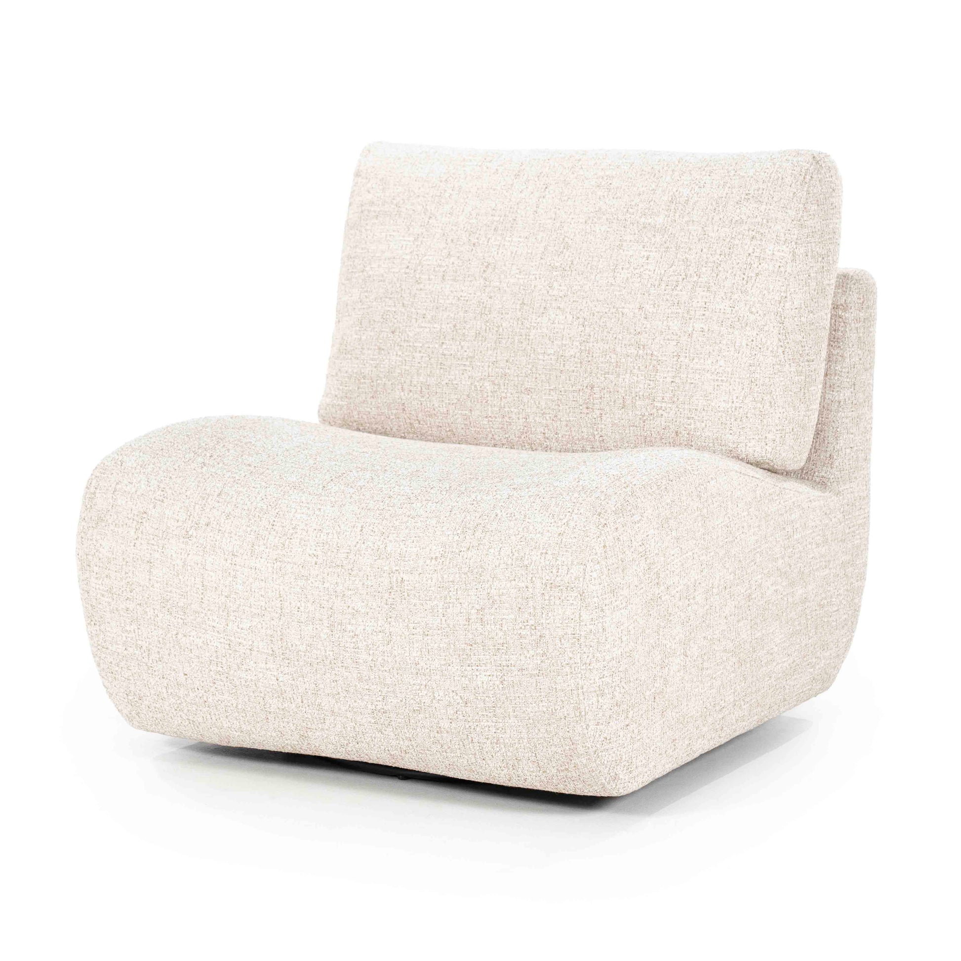 Lounge-stol i beige tekstil