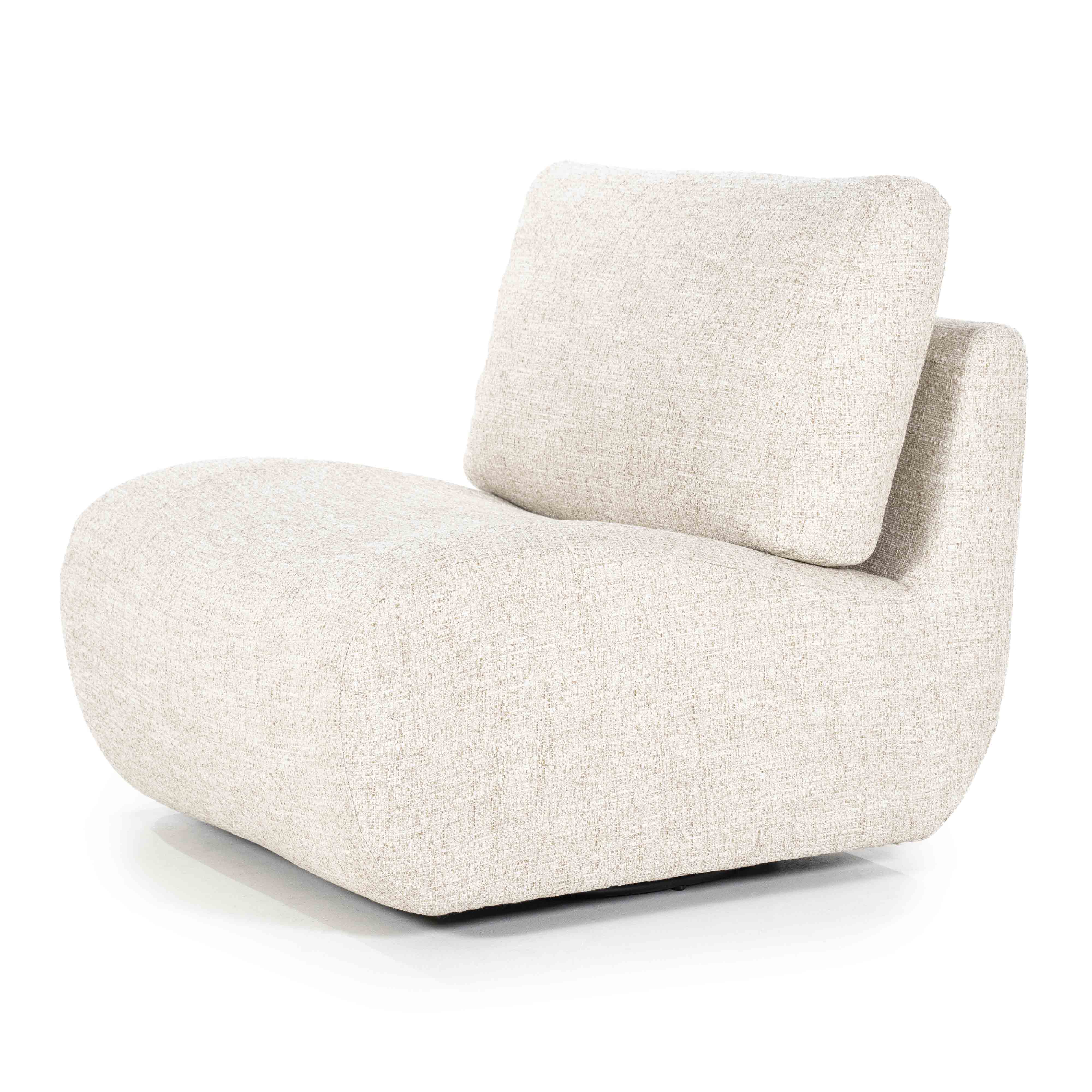 Lounge-stol i beige tekstil