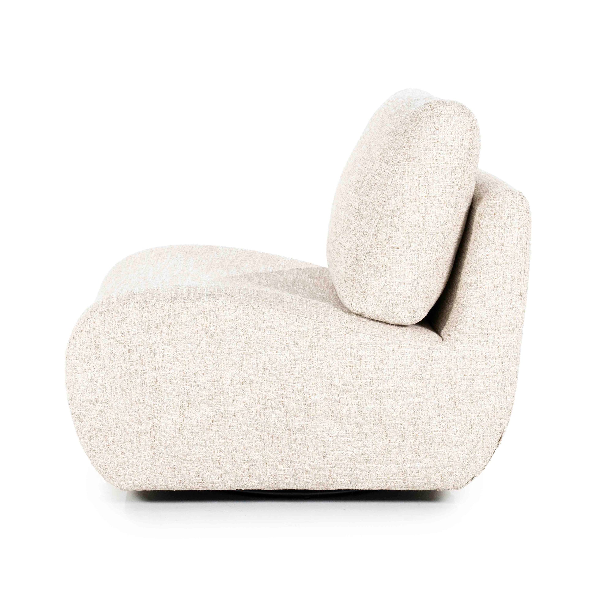 Lounge-stol i beige tekstil