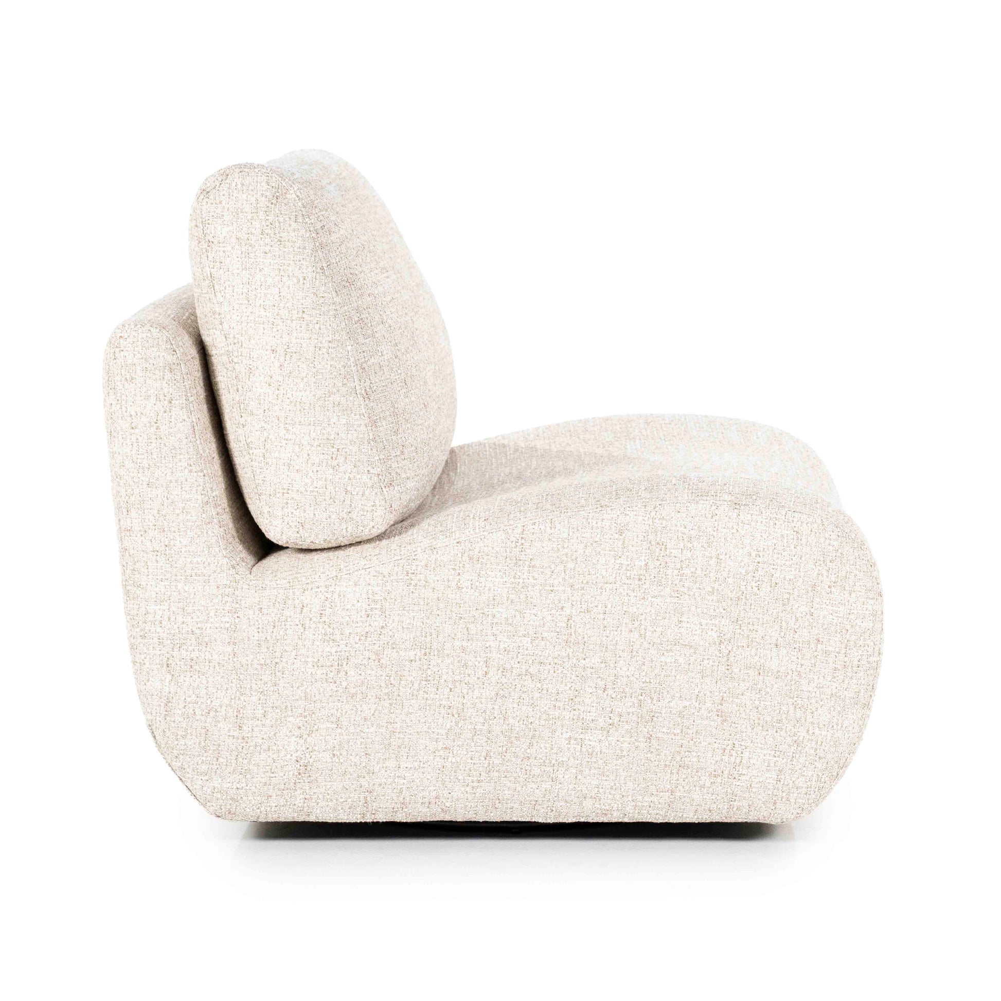 Lounge-stol i beige tekstil