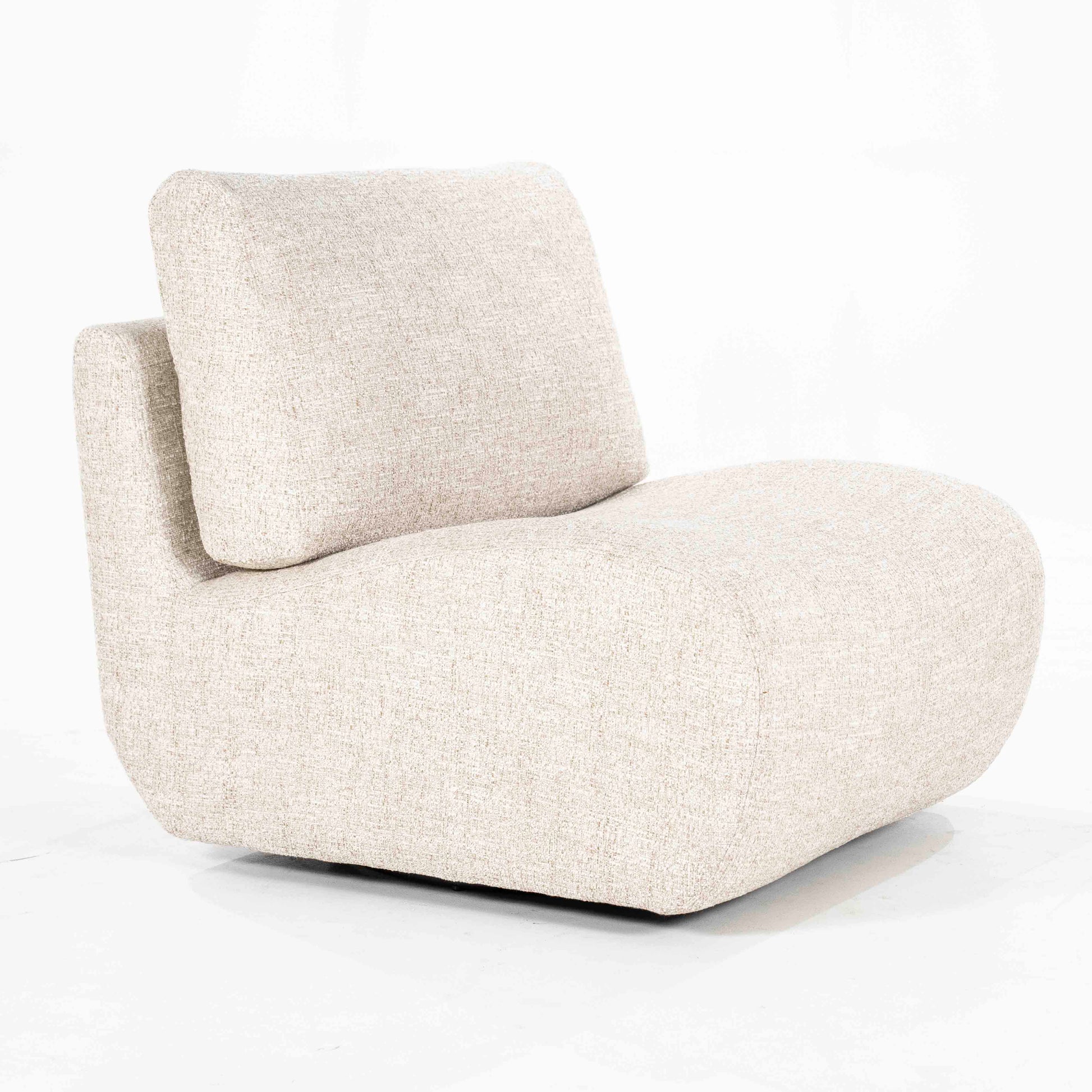 Lounge-stol i beige tekstil