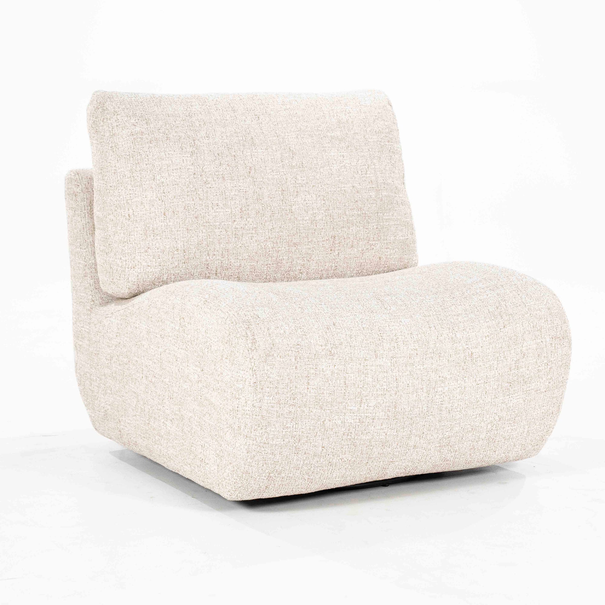 Lounge-stol i beige tekstil