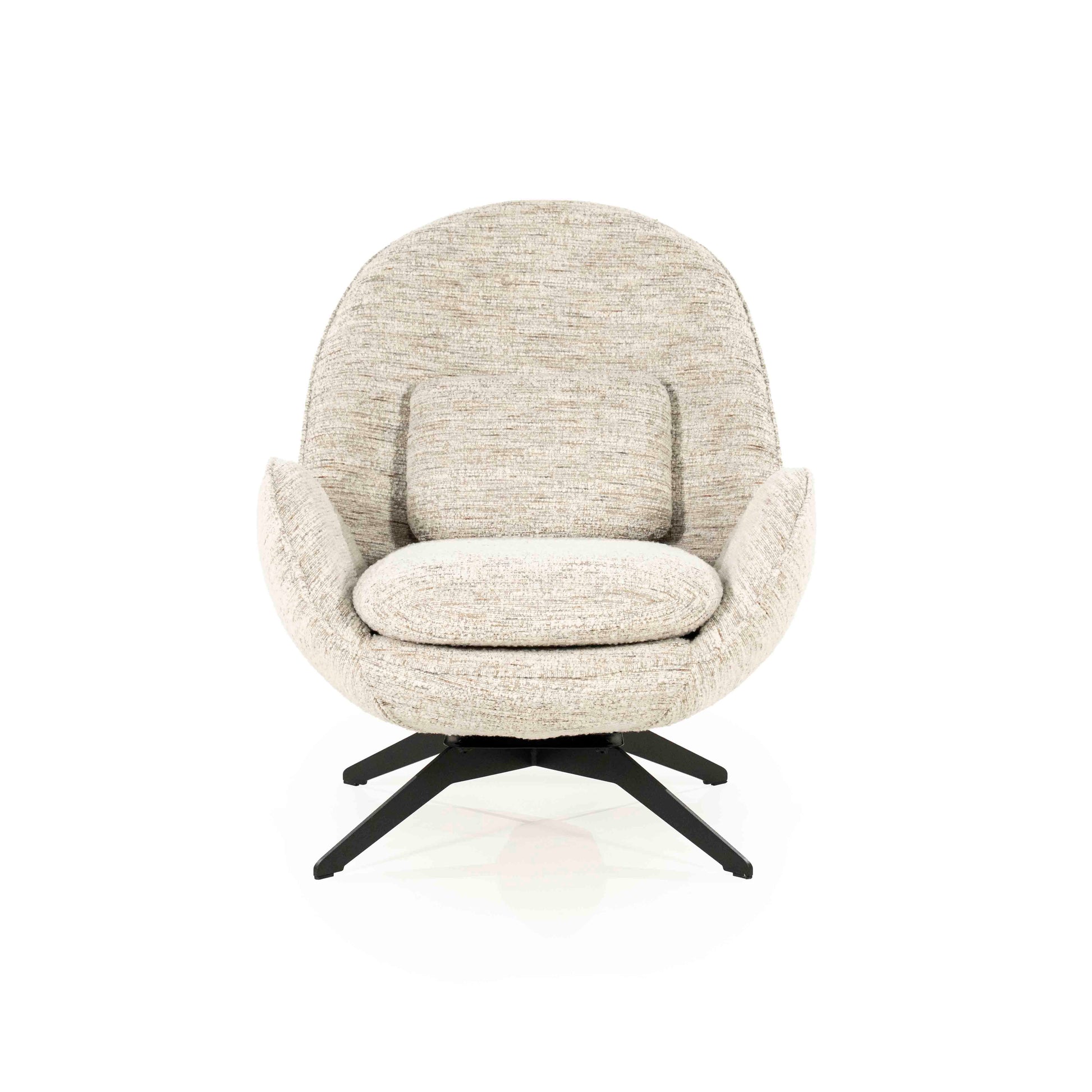 Ryan loungestol med puff i beige tekstil