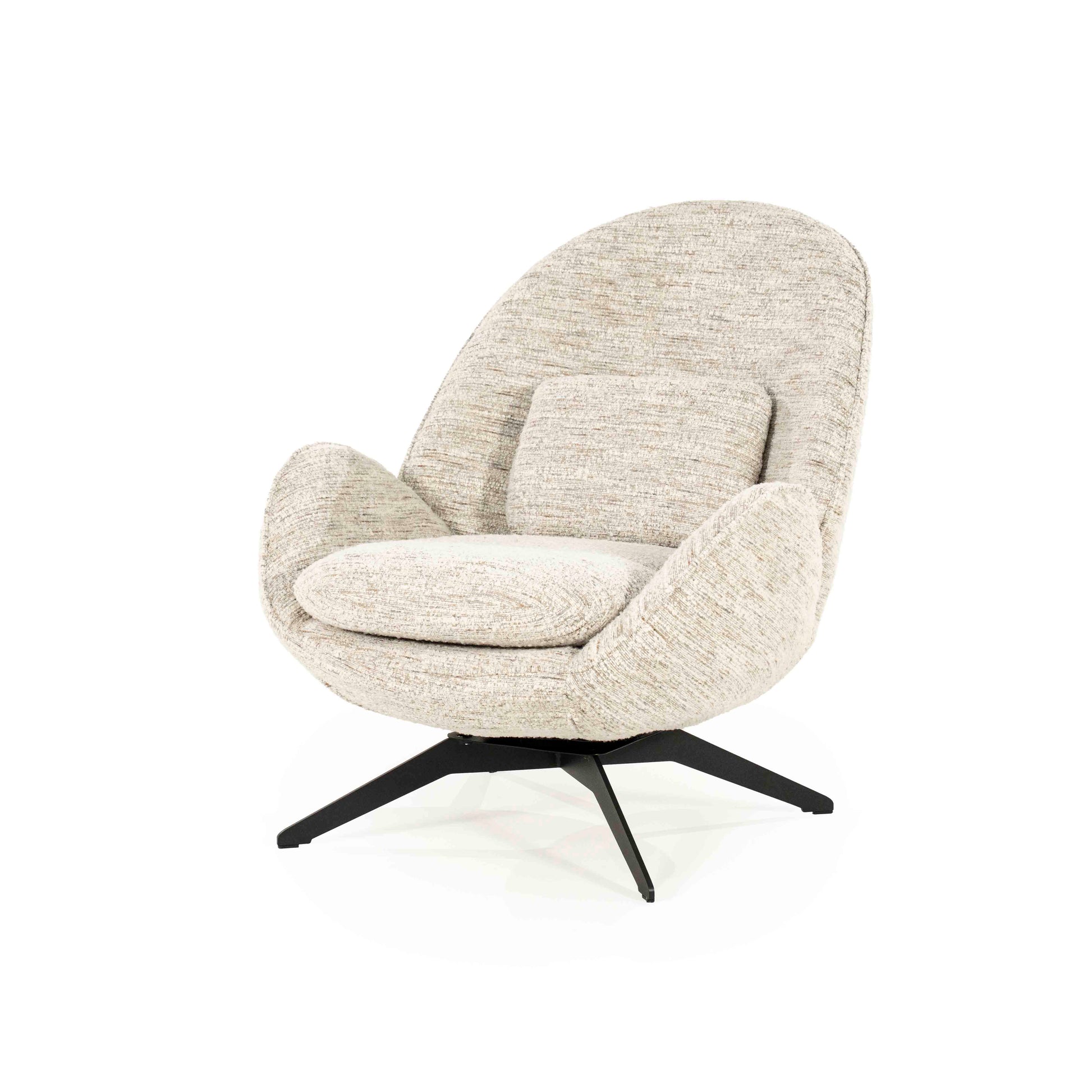 Ryan loungestol med puff i beige tekstil